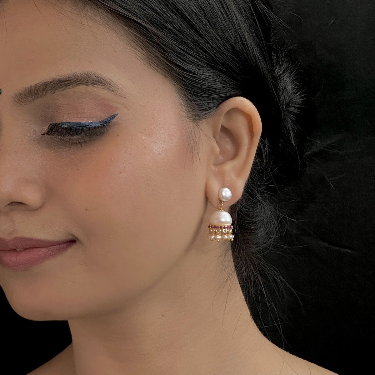 J Pearls Kamya Pearl Earrings - Swadesiicart
