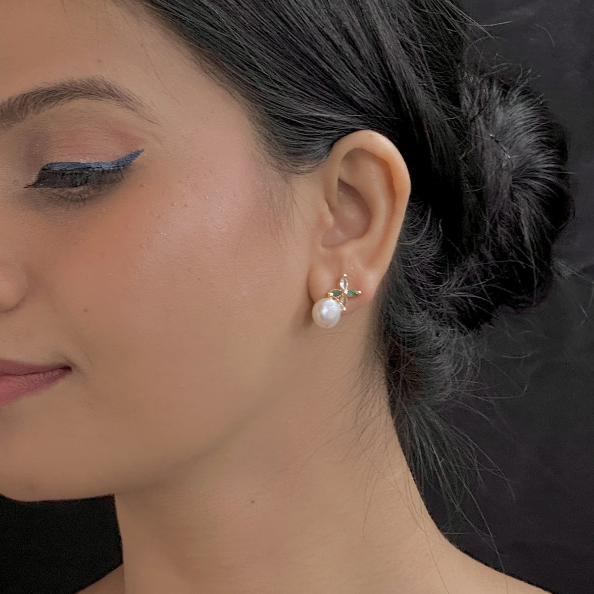 J Pearls Baheera Pearl Earrings - Swadesiicart