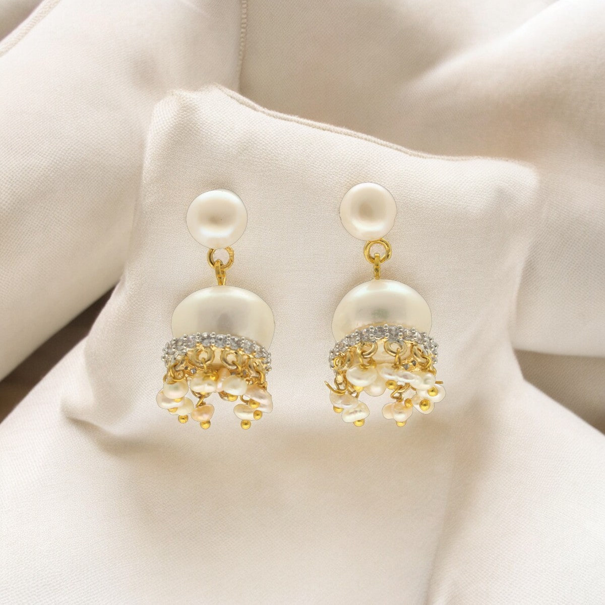 J Pearls Daksina Pearl Earrings - Swadesiicart