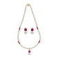 J Pearls Classic Red Pearl Pendant Set - Real Pearl Jewelry | Swadesiicart
