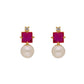 J Pearls Classic Red Pearl Pendant Set - Real Pearl Jewelry | Swadesiicart
