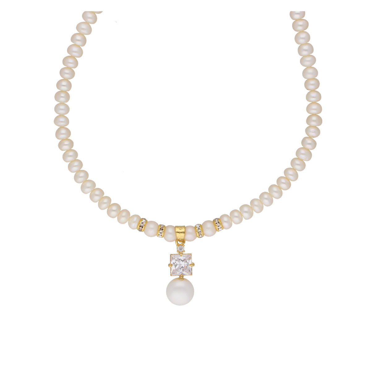 J Pearls Amazing Drop Pearl Set - Real Pearl Jewelry - Swadesiicart