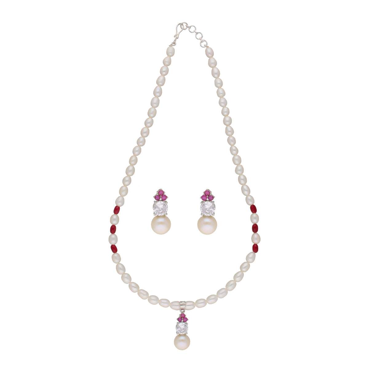 J Pearls Trendy Pearl Pendant Set - Real Pearl Jewelry | Swadesiicart