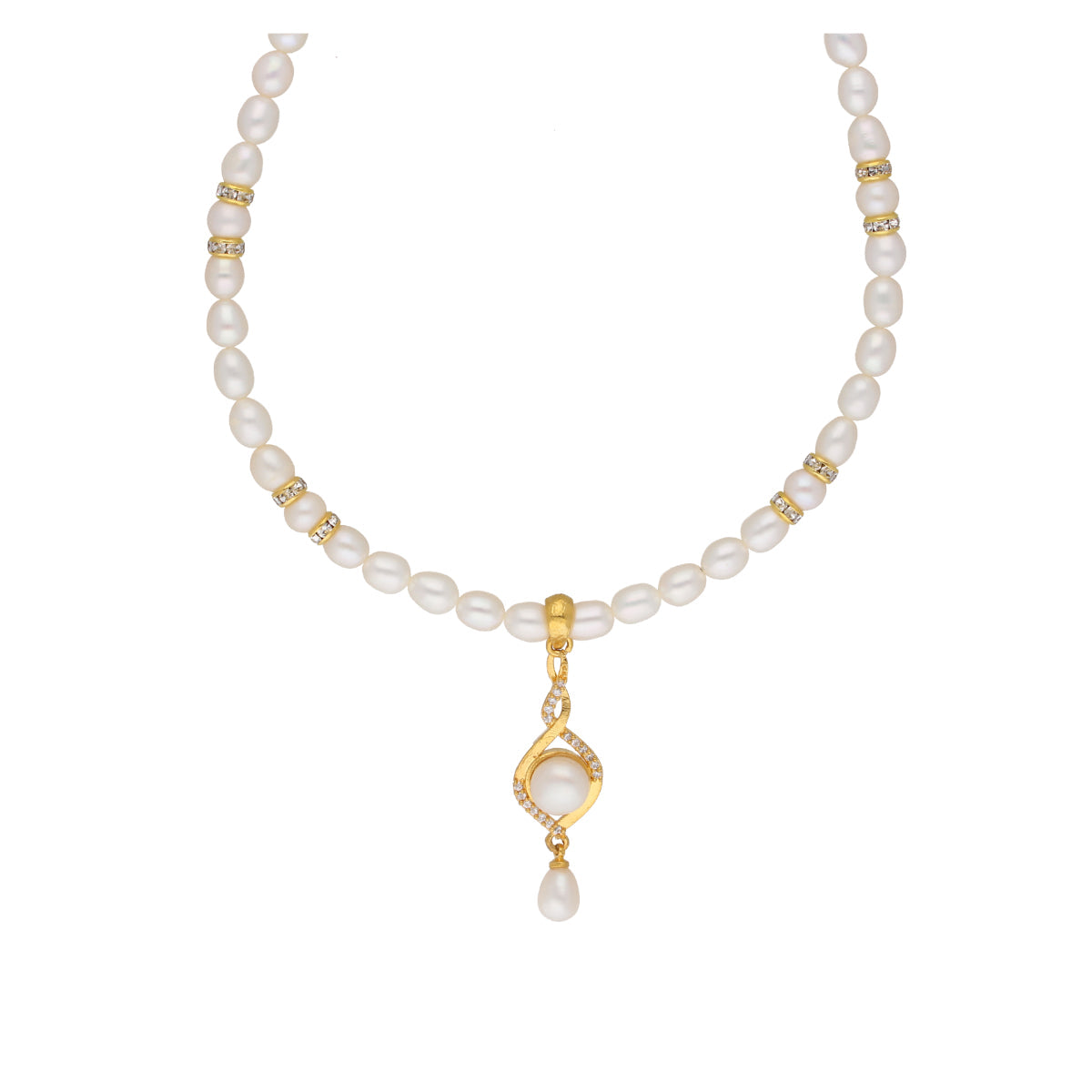 J Pearls Shine Pearl Set - Real Pearl Jewelry - Swadesiicart