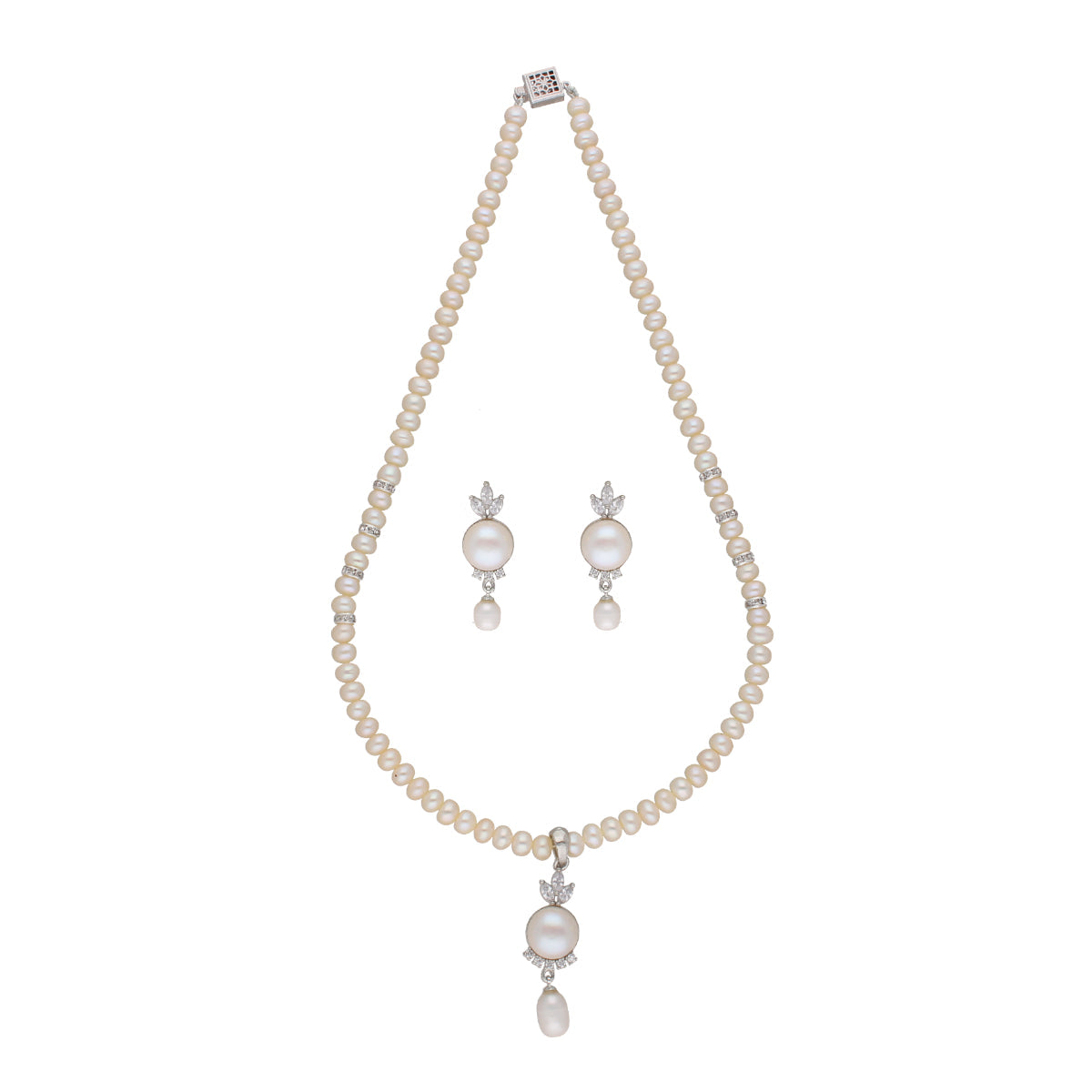 J Pearls Fashionable Pearl Pendant Set - Real Pearl Jewelry | Swadesiicart