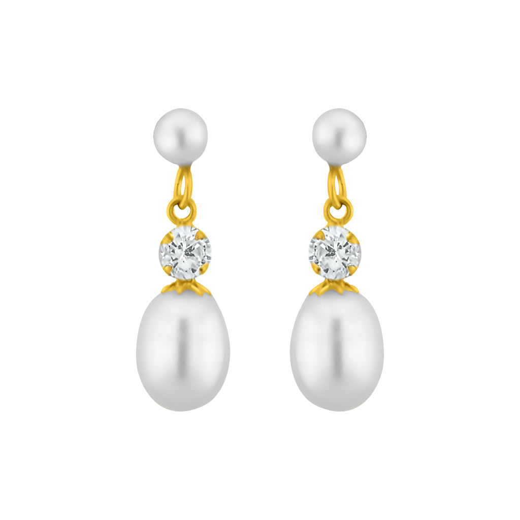 J Pearls White Pearl Hangings - Real Pearl Jewelry - J Pearls