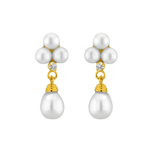 J Pearls White Hangings - Real Pearl Jewelry | Swadesiicart