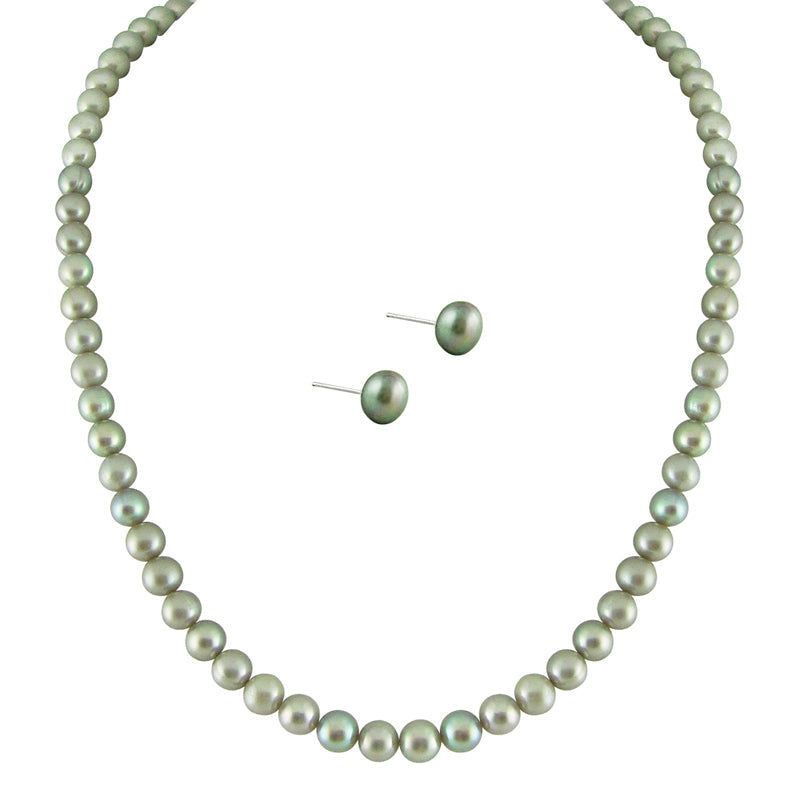 J Pearls Simple Grey Pearl Set - Real Pearl Jewelry - J Pearls