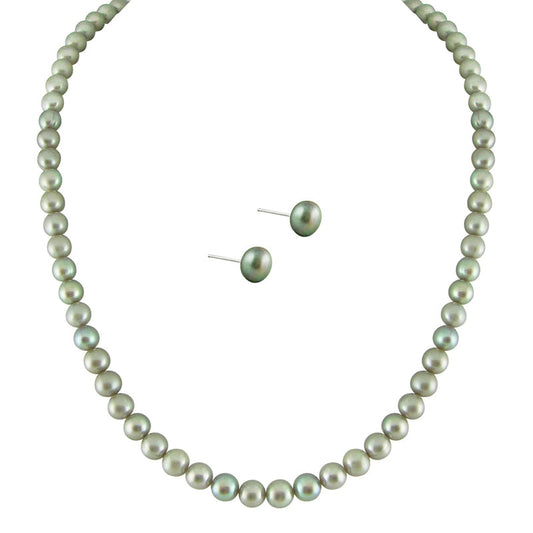 J Pearls Simple Grey Pearl Set - Real Pearl Jewelry - J Pearls