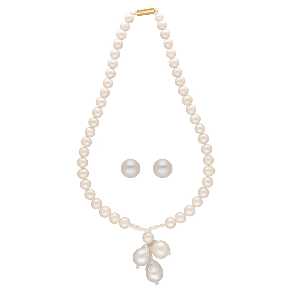 J Pearls Nisha 1 Line Round Pearl Necklaces | Swadesiicart