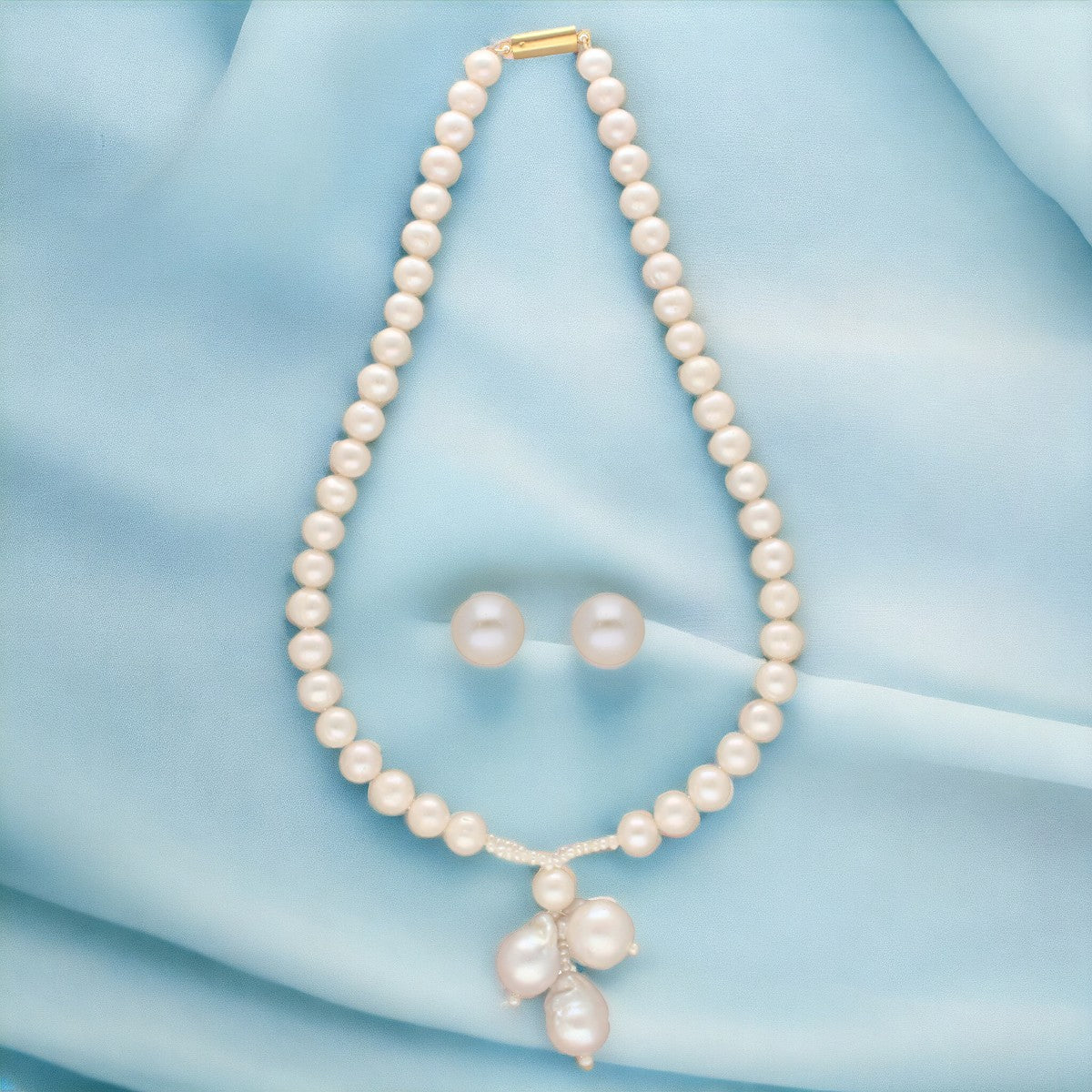 J Pearls Nisha 1 Line Round Pearl Necklaces | Swadesiicart