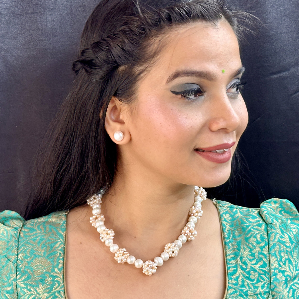 J Pearls Sarah 1 Line Pearl Necklaces | Swadesiicart