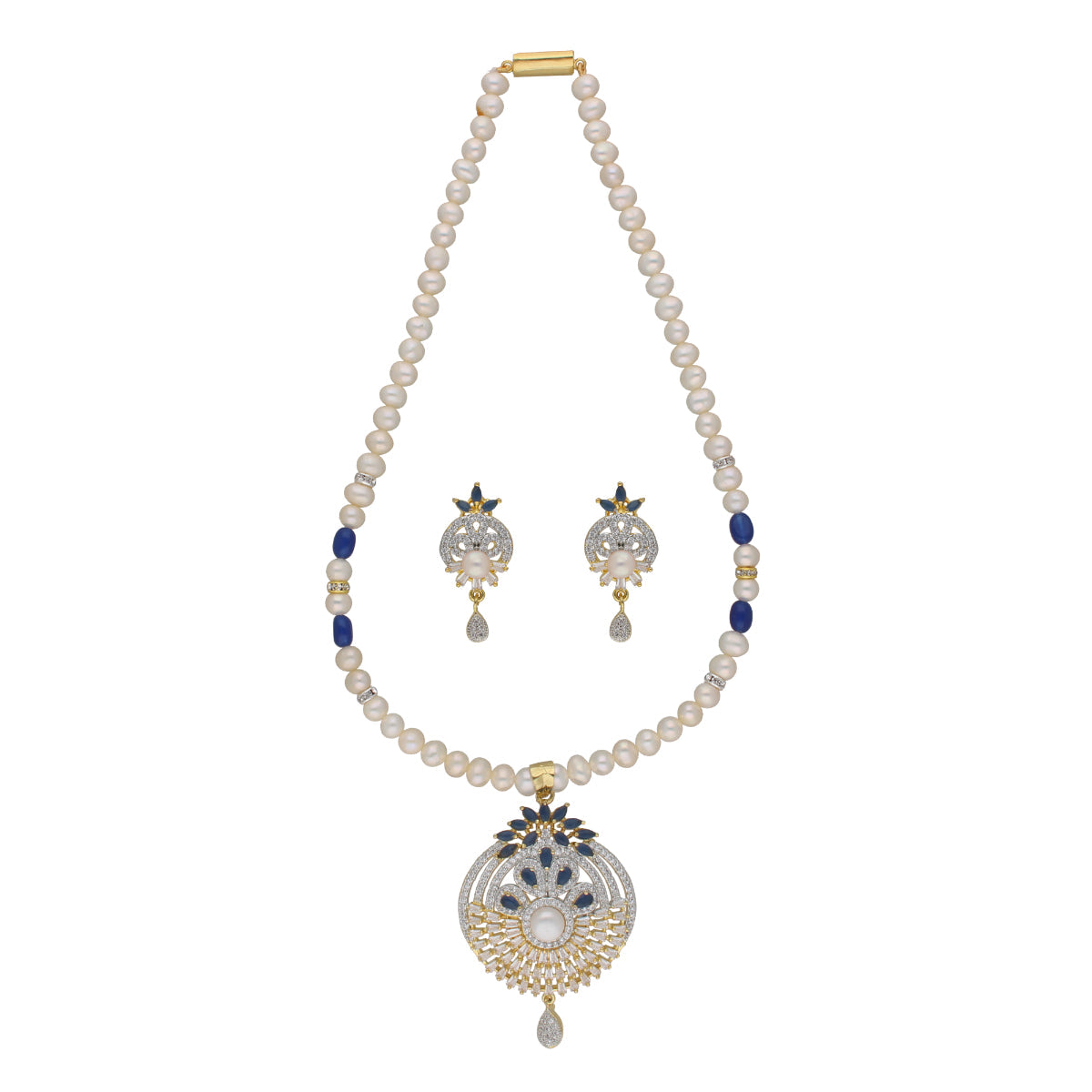 J Pearls Dakshita 1 Line Pearl Sets - Real Pearl Jewelry - Swadesiicart