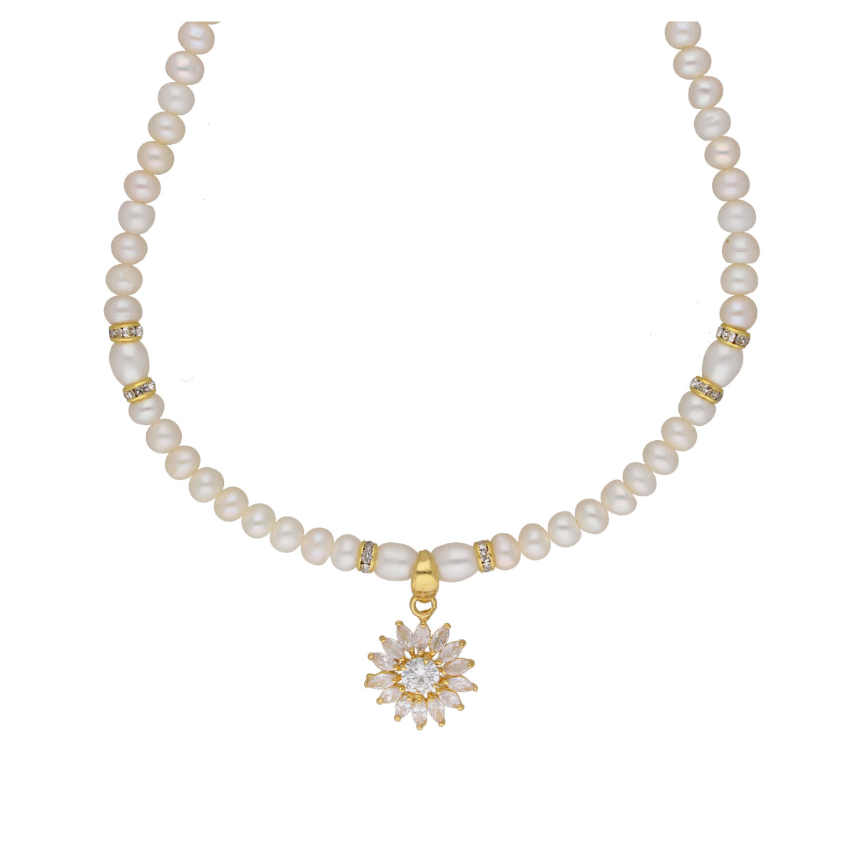 J Pearls Anahita 1 Line Pearl Sets - Real Pearl Jewelry - Swadesiicart