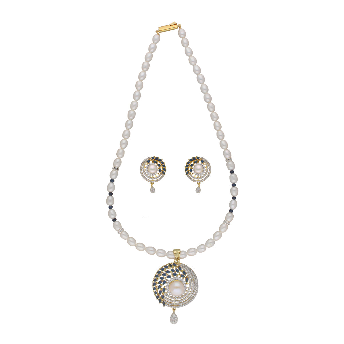 J Pearls Candalini 1 Line Pearl Sets - Real Pearl Jewelry - Swadesiicart