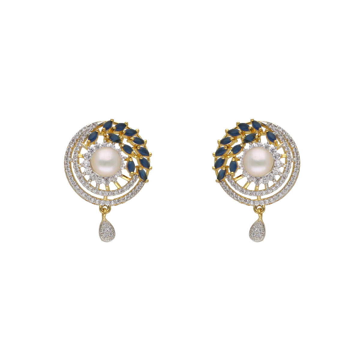 J Pearls Candalini 1 Line Pearl Sets - Real Pearl Jewelry - Swadesiicart