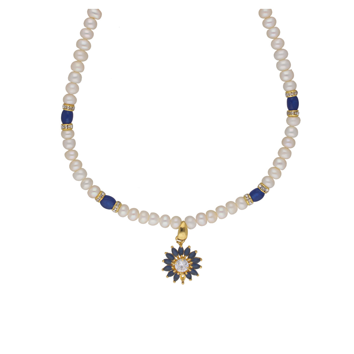 J Pearls Eeshika 1 Line Pearl Sets - Real Pearl Jewelry - Swadesiicart