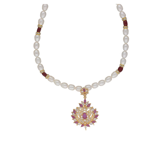 J Pearls Dheeksha 1 Line Pearl Sets - Real Pearl Jewelry - Swadesiicart