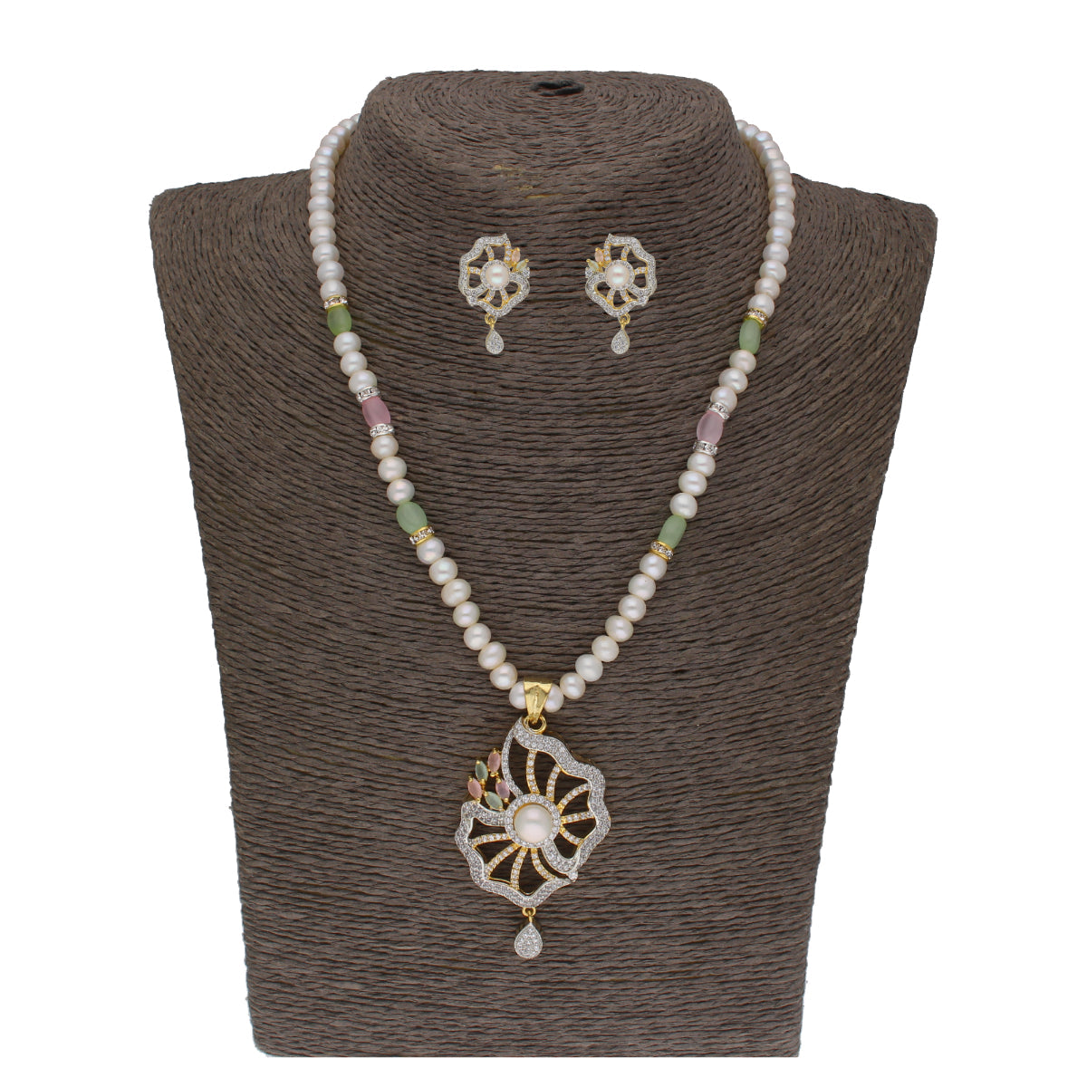 J Pearls Dheivavadivu 1 Line Pearl Sets - Real Pearl Jewelry - J Pearls