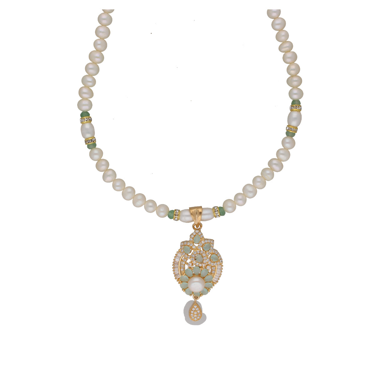 J Pearls Jhanvi 1 Line Pearl Sets - Real Pearl Jewelry - Swadesiicart