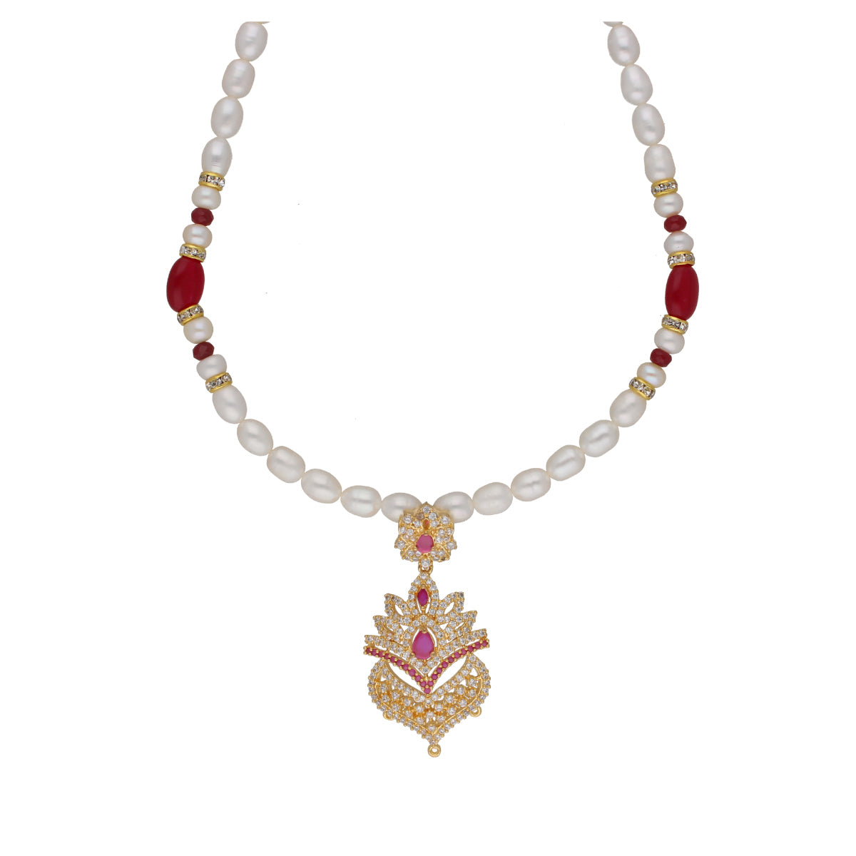 J Pearls Fritha 1 Line Pearl Sets - Real Pearl Jewelry - Swadesiicart
