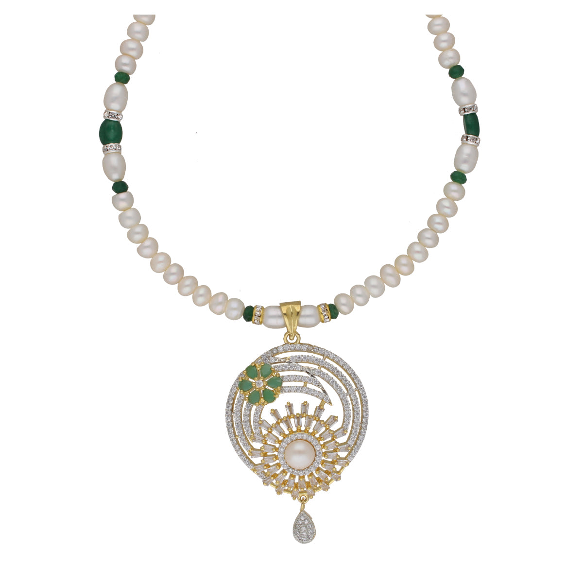J Pearls Naira 1 Line Pearl Sets - Real Pearl Jewelry - Swadesiicart