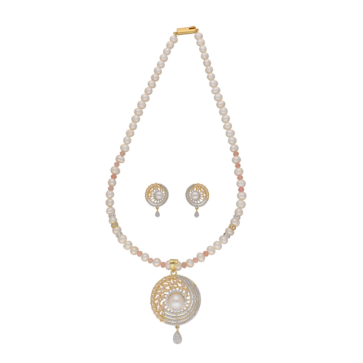 J Pearls Freya 1 Line Pearl Sets - Real Pearl Jewelry - Swadesiicart
