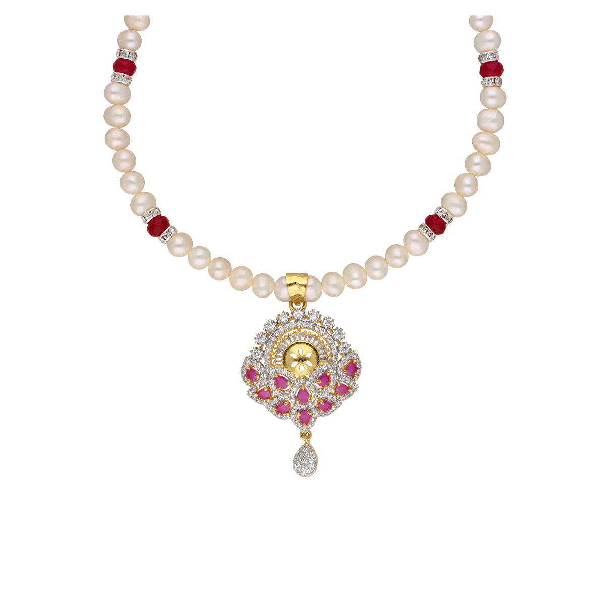 J Pearls Fatehjit 1 Line Pearl Sets - Real Pearl Jewelry - Swadesiicart