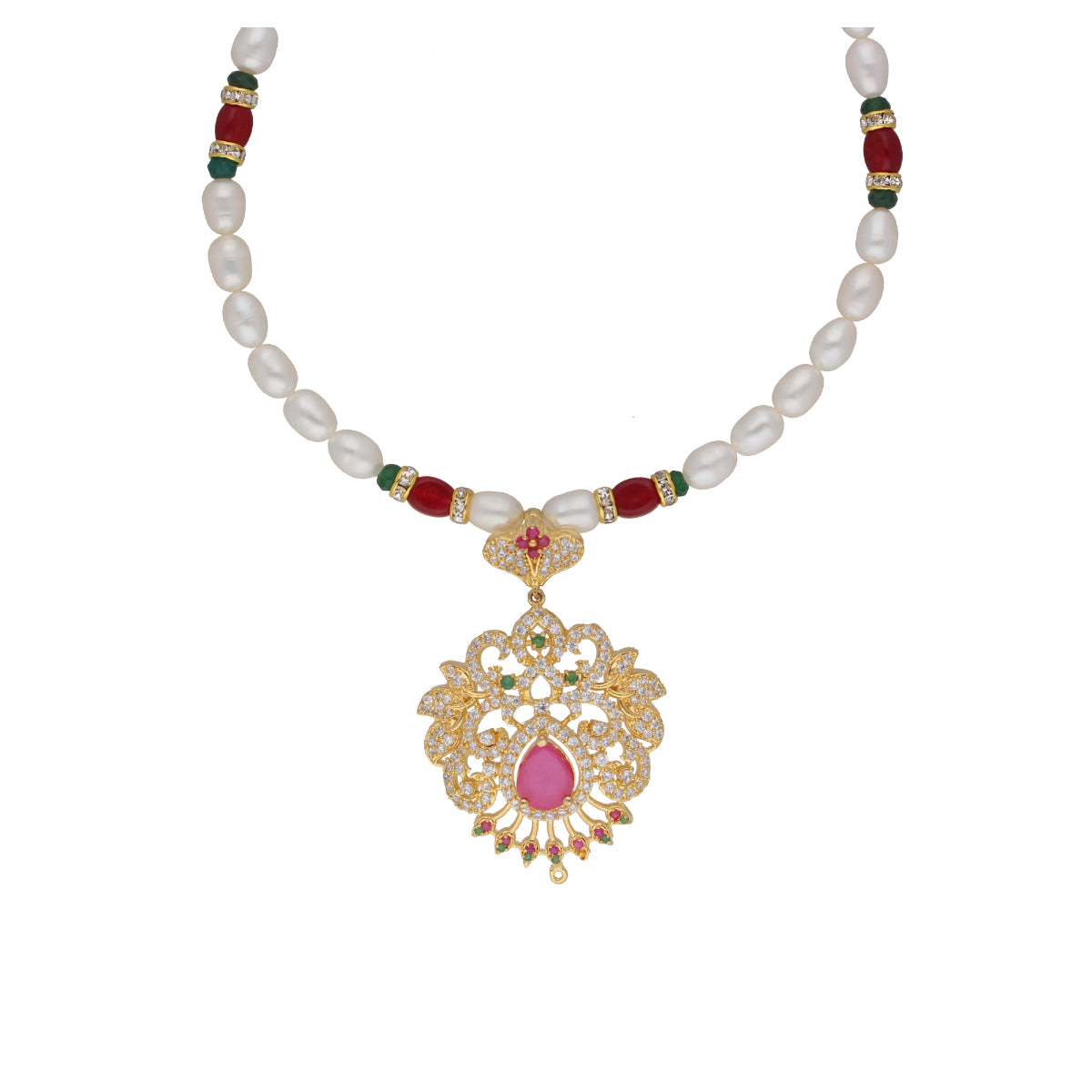 J Pearls Bahgvanti 1 Line Pearl Sets - Real Pearl Jewelry - Swadesiicart