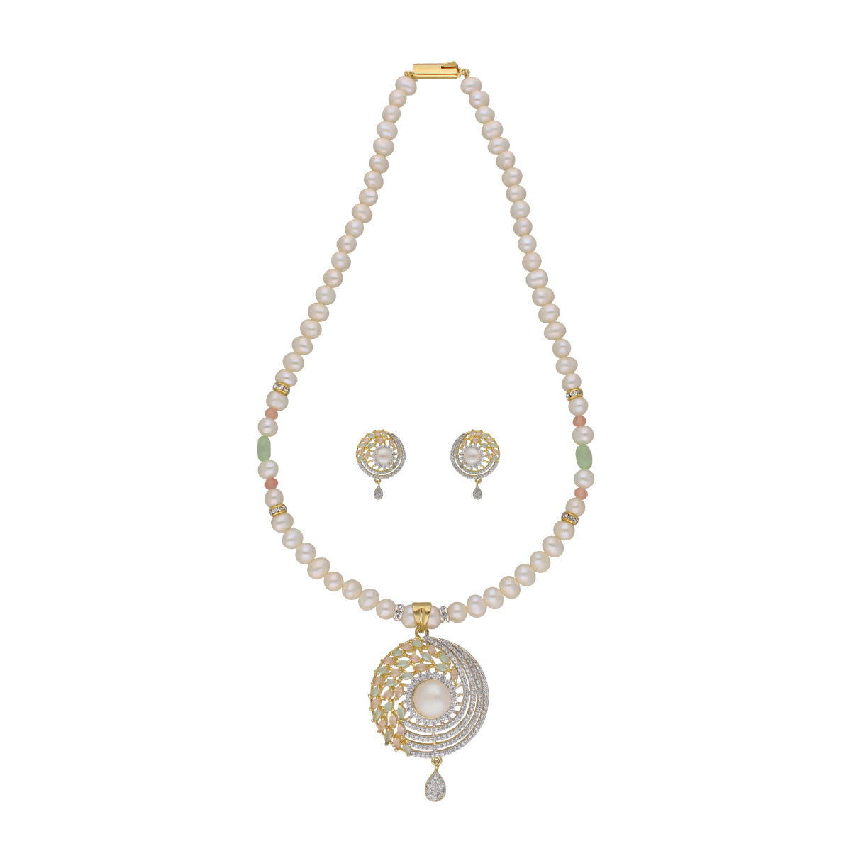 J Pearls Baani 1 Line Pearl Sets - Real Pearl Jewelry - Swadesiicart