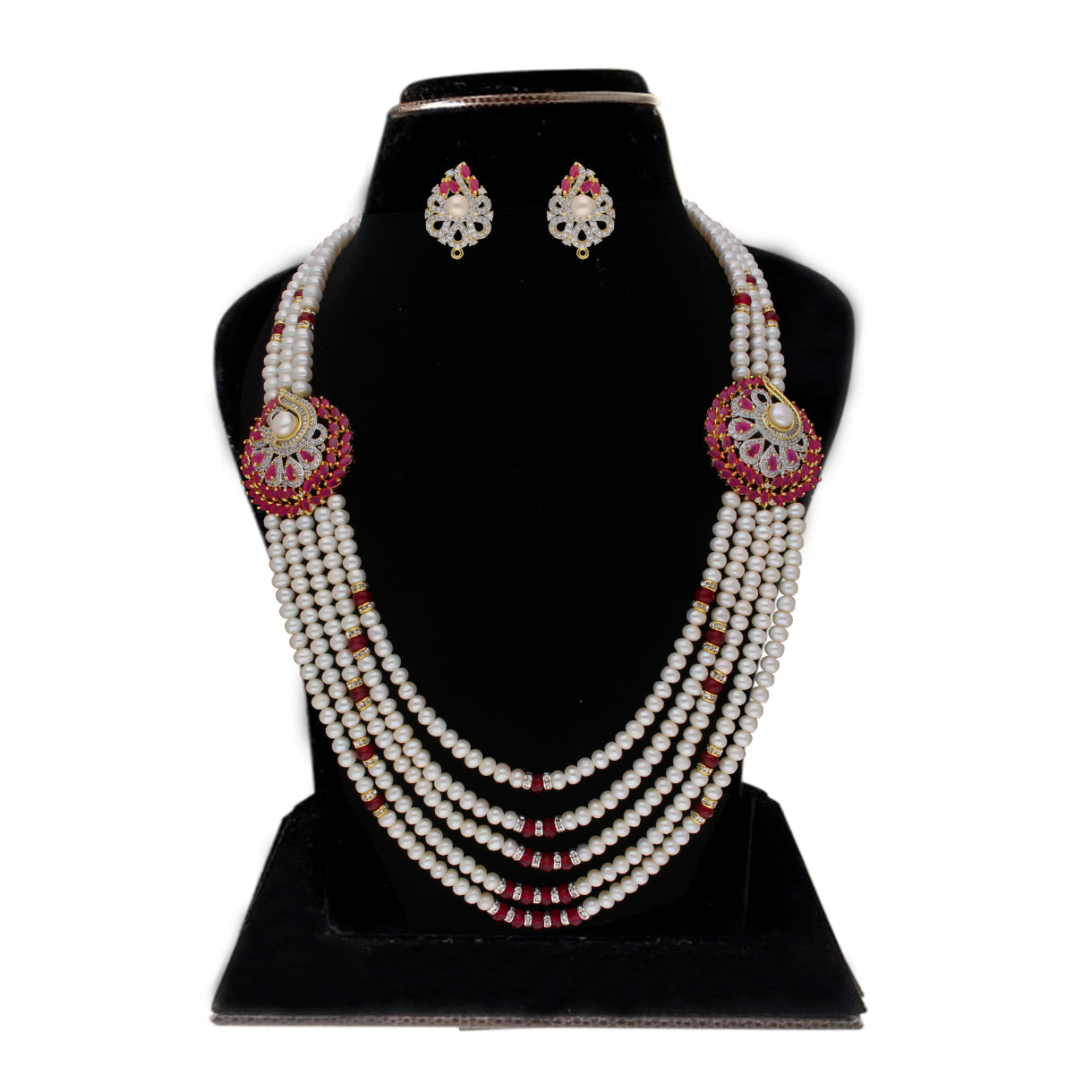 J Pearls Abarna 5 Lines Pearl Sets - Real Pearl Jewelry - J Pearls