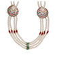 J Pearls Gamini 4 Lines Pearl Sets - Real Pearl Jewelry - Swadesiicart