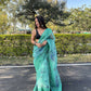 Vamsee Vidhi 1 Blue Organza Saree - Swadesiicart
