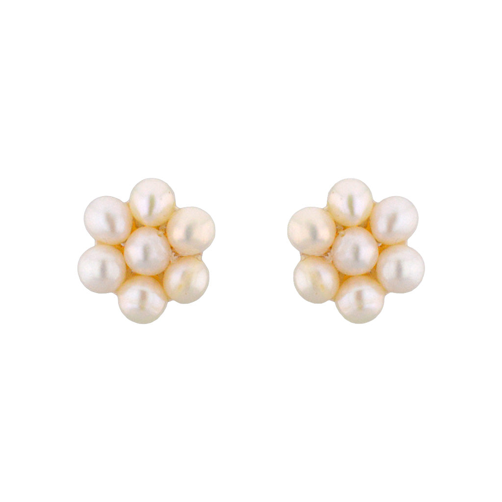 J Pearls 7 Pearls White Ear Rings - Real Pearl Jewelry - J Pearls