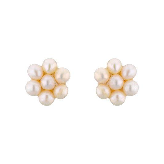 J Pearls 7 Pearls White Ear Rings - Real Pearl Jewelry - J Pearls