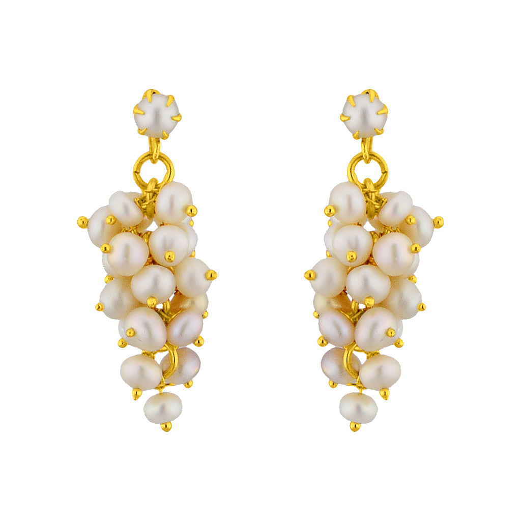 J Pearls Grape Gucha Hangings - Real Pearl Jewelry | Swadesiicart