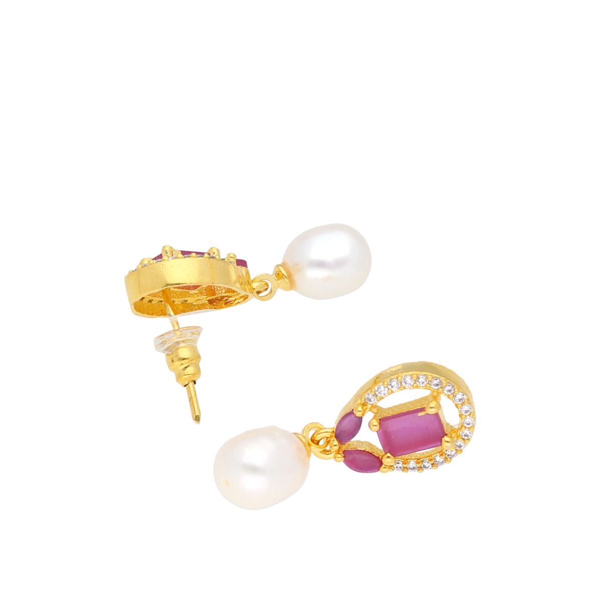 J Pearls Yami Pearl Earrings - Real Pearl Jewelry - Swadesiicart