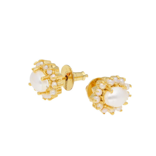 J Pearls Shine Pearl Earrings - Real Pearl Jewelry - Swadesiicart