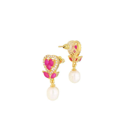 J Pearls Zigzag Pearl Earrings - Real Pearl Jewelry | Swadesiicart