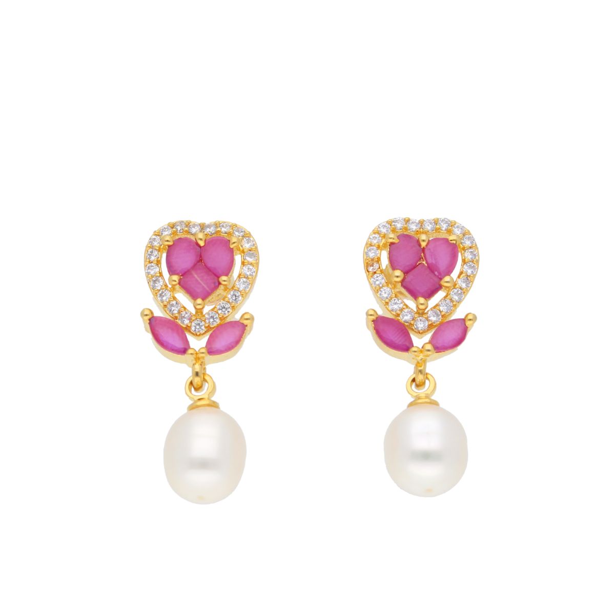 J Pearls Zigzag Pearl Earrings - Real Pearl Jewelry | Swadesiicart