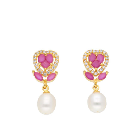 J Pearls Zigzag Pearl Earrings - Real Pearl Jewelry | Swadesiicart