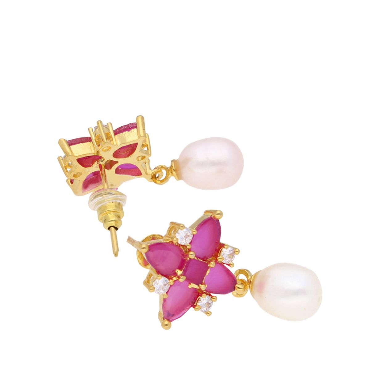 J Pearls Navishka Pearl Earrings - Real Pearl Jewelry - Swadesiicart