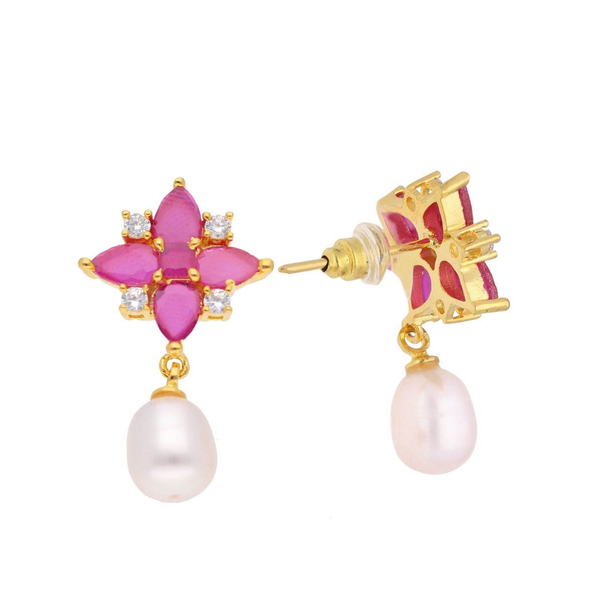 J Pearls Navishka Pearl Earrings - Real Pearl Jewelry - Swadesiicart