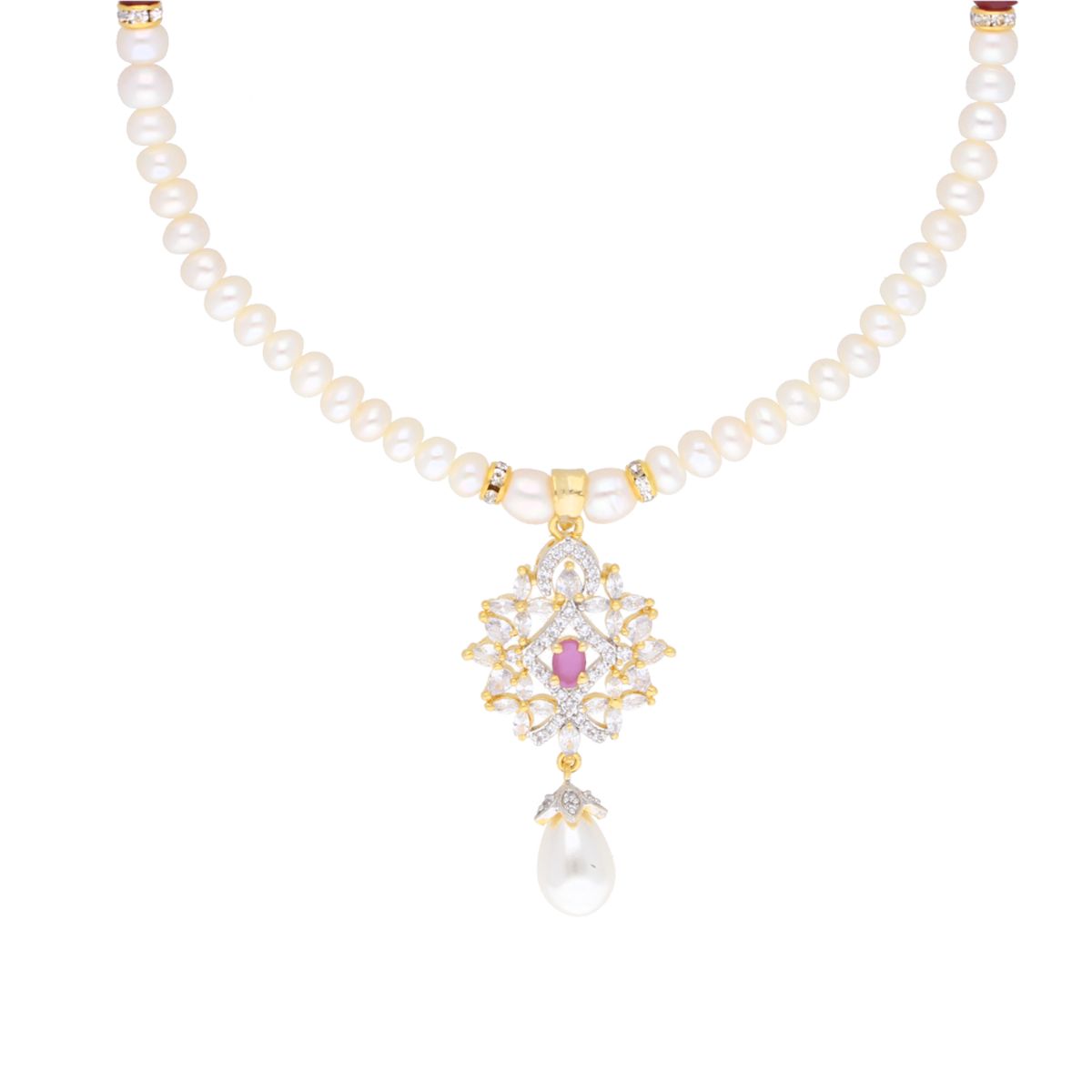 J Pearls Anahita Pearl Set - Real Pearl Jewelry - Swadesiicart