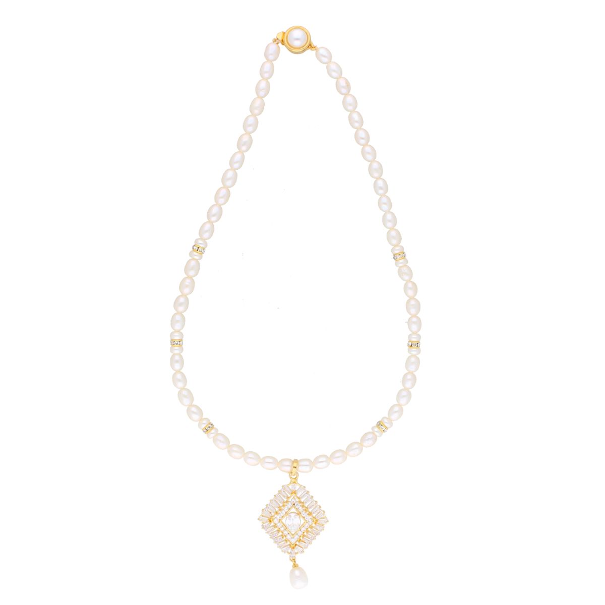 J Pearls Abarna Pearl Set - Real Pearl Jewelry - Swadesiicart