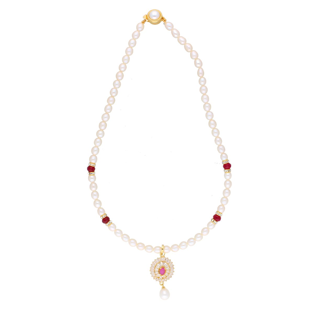 J Pearls Haarshini Pearl Set - Real Pearl Jewelry - Swadesiicart