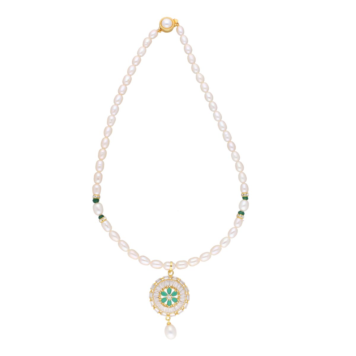J Pearls Theertha Pearl Set - Real Pearl Jewelry - Swadesiicart