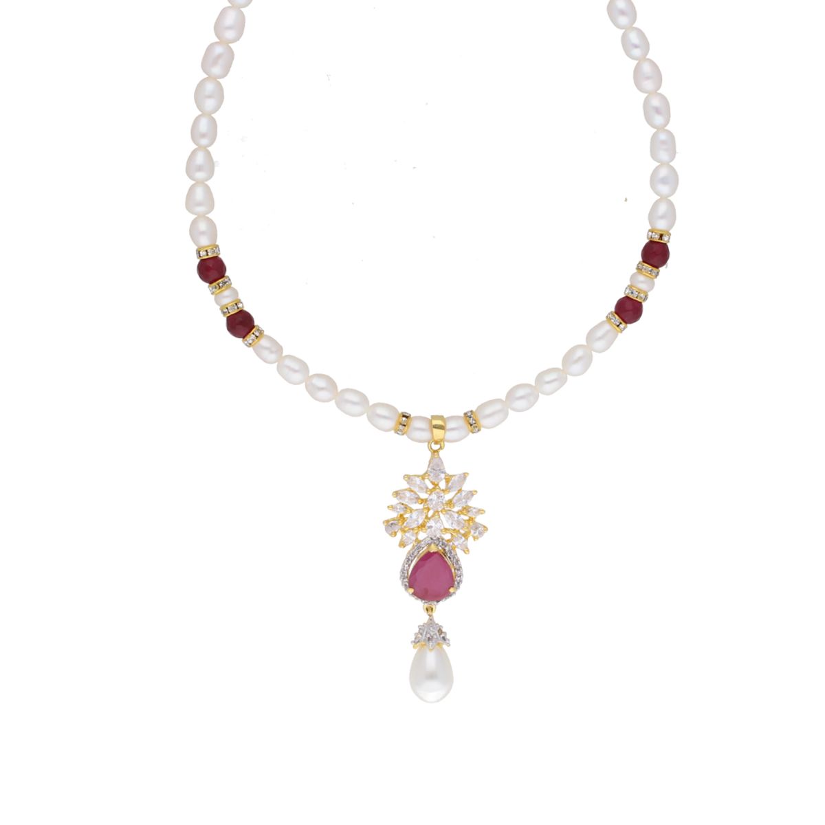 J Pearls Navishka Pearl Set - Real Pearl Jewelry - Swadesiicart