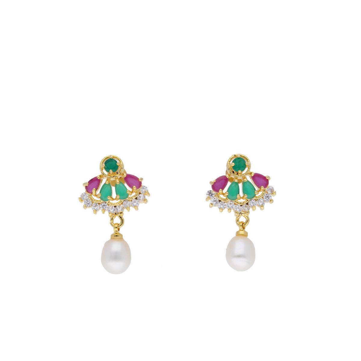 J Pearls Abeedha Pearl Set - Real Pearl Jewelry - Swadesiicart