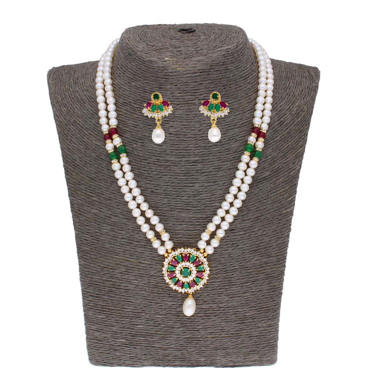 J Pearls Abeedha Pearl Set - Real Pearl Jewelry - J Pearls